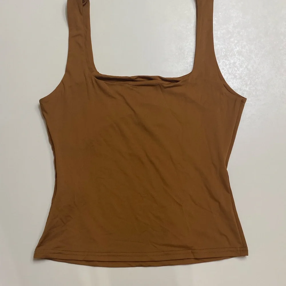 Brown Sleeveless Tank Top - Picture 1 of 3